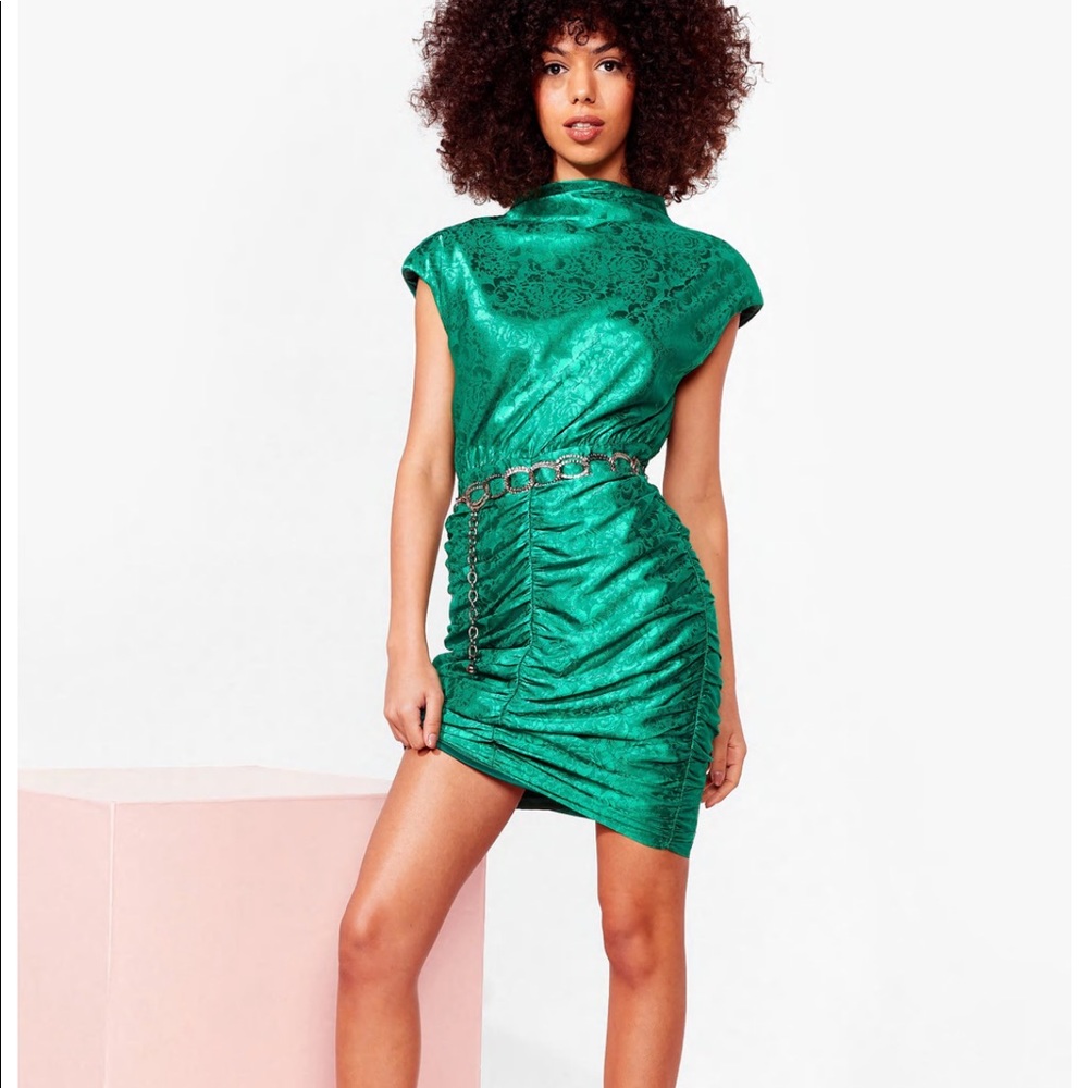 NWT Ruched Mini Dress - Picture 2 of 5